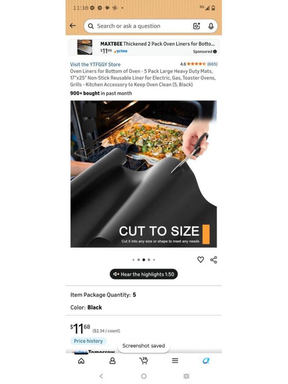 Oven cover liner [COPY]